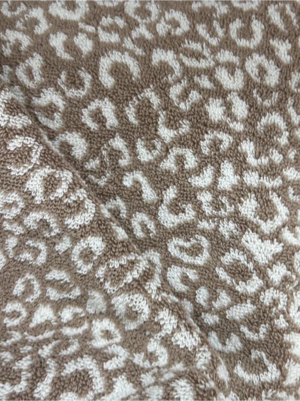 Rachel Zoe Animal Print Brown Cotton Bath Towels with Locker Loop 30”x56”